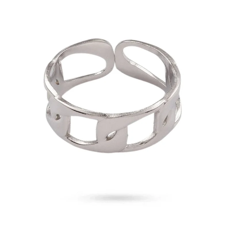 Bague Argenté Maille Gourmette