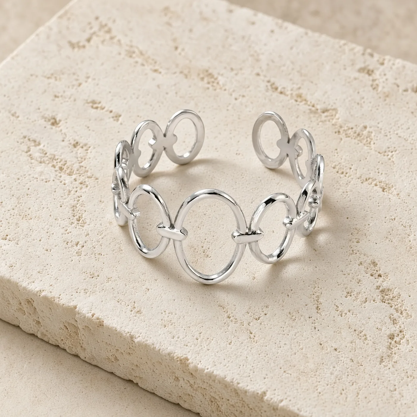 Bague Argentée Cercles