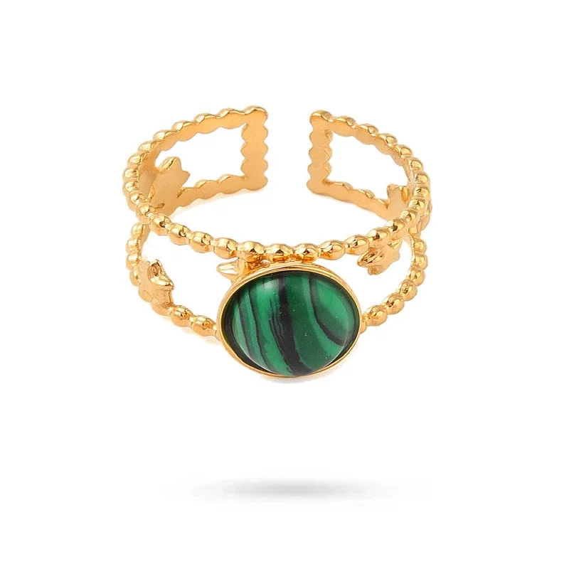 Bague Bagues étoile pierre naturelle malachite