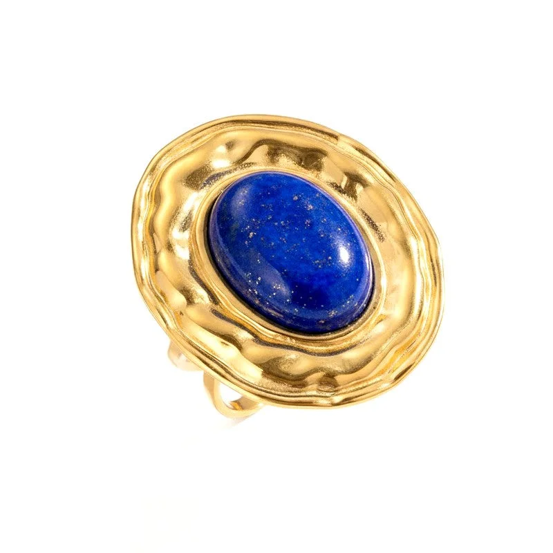 Bague Bagues imposante pierre naturelle lapis lazuli