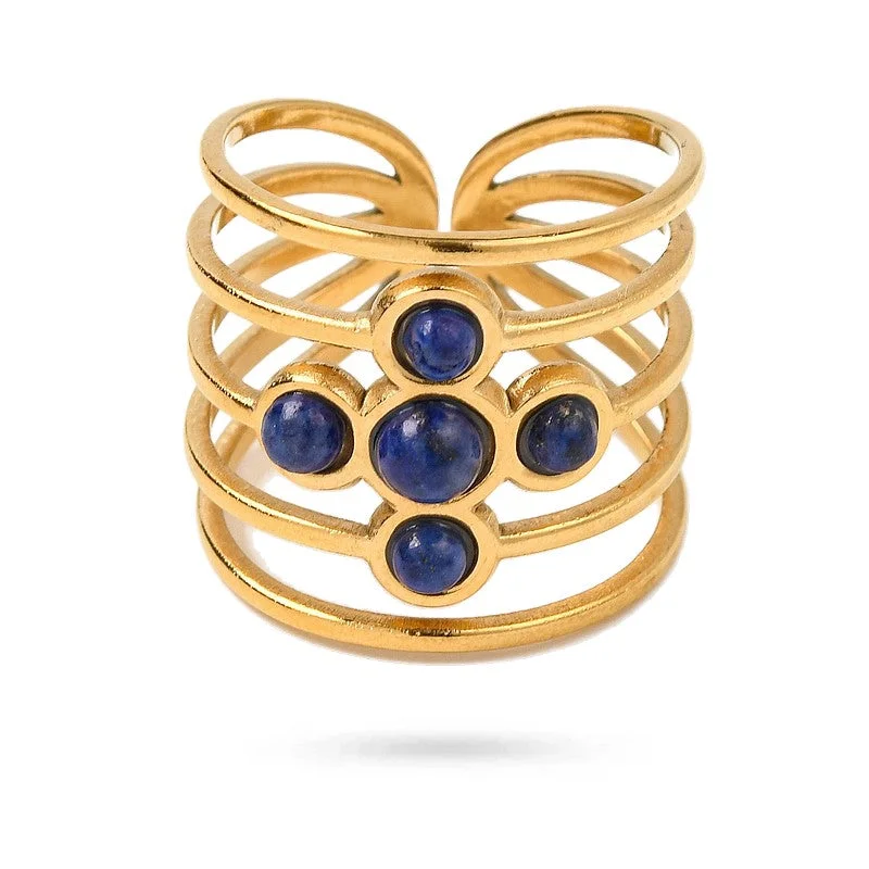 Bague Bagues quatre pierres naturelles lapis lazuli