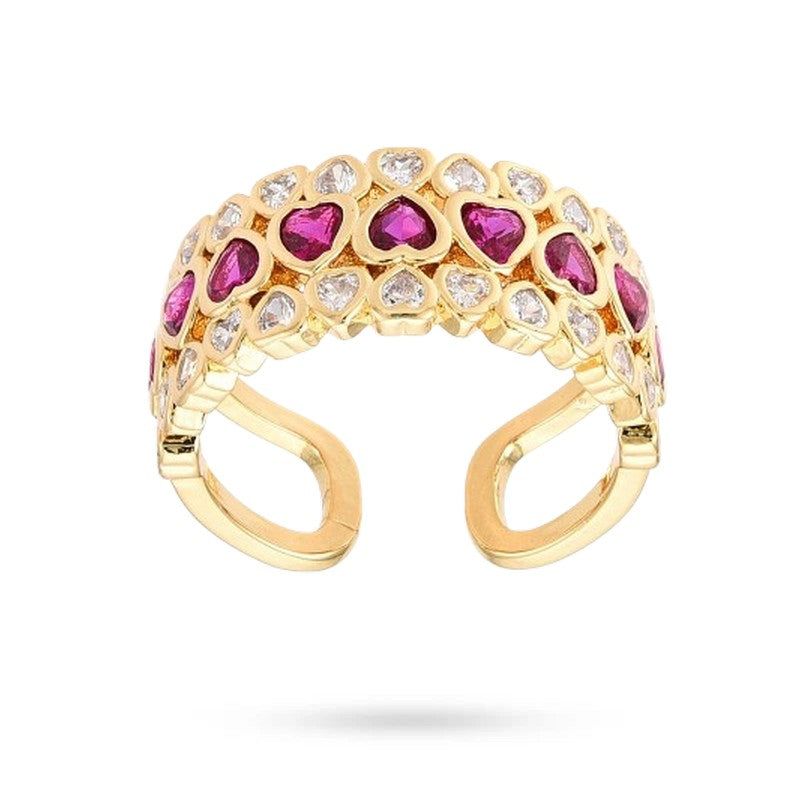 Bague femme réglable avec lignée zirconiums