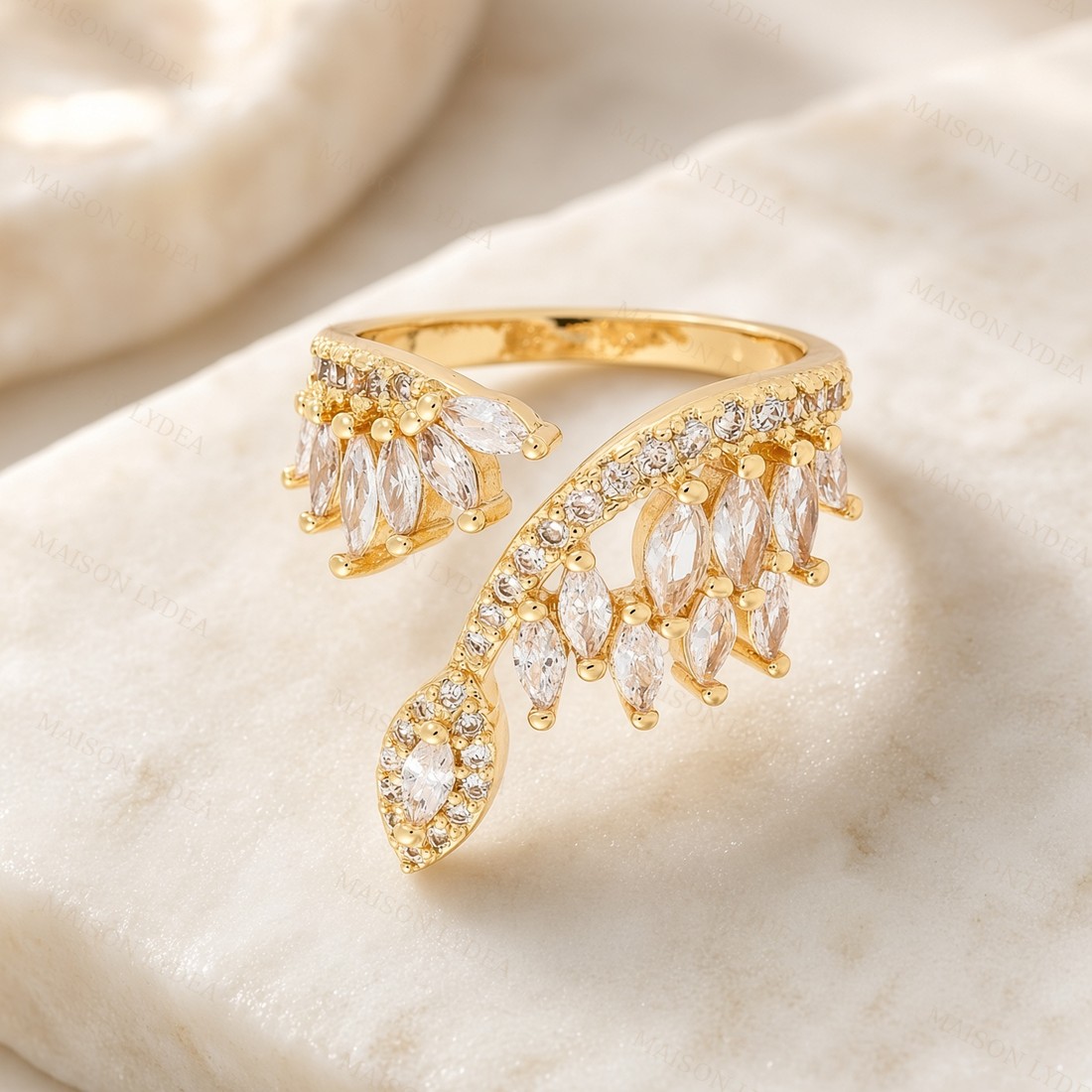 Bague Femme Réglable Diamants CZ Sertis