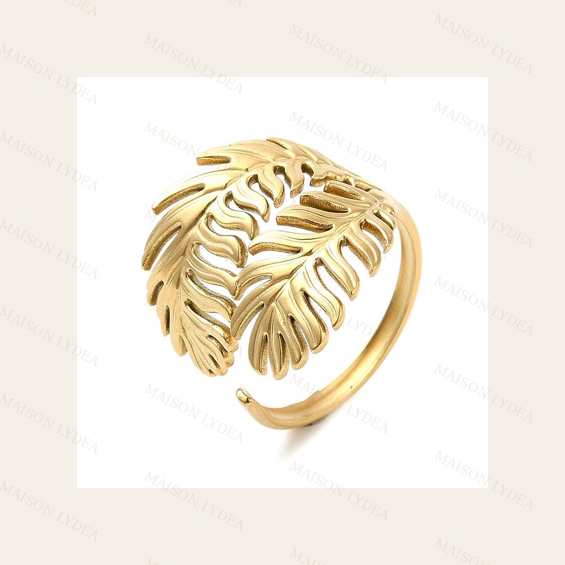 Bague Femme Réglable Feuille