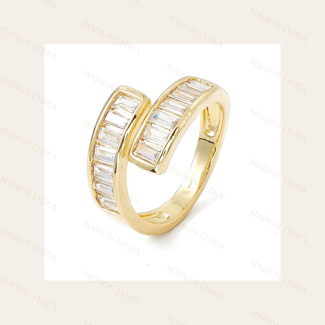 Bague Femme Réglable Lignée de Diamants CZ