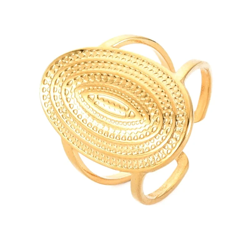 Bague Femme Réglable Ovale D'or