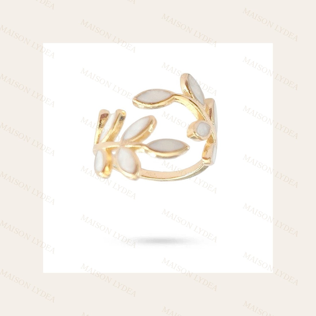 Bague Femme Réglable Pétales de Fleur Nacre