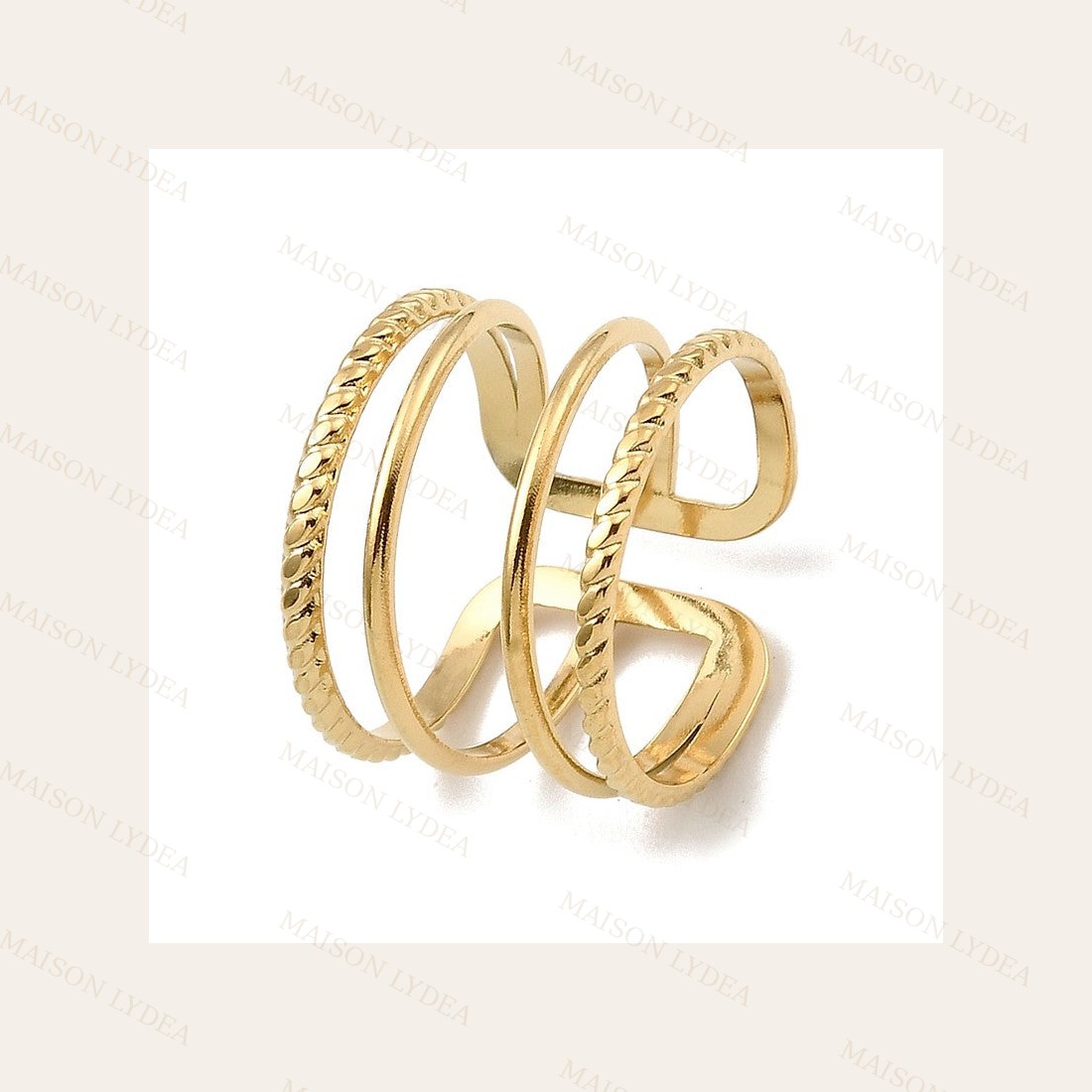 Bague Femme Réglable Quatre Rangées