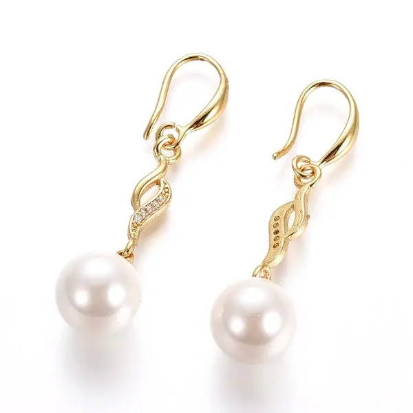 Boucles d'oreilles 18K femme tombante perle