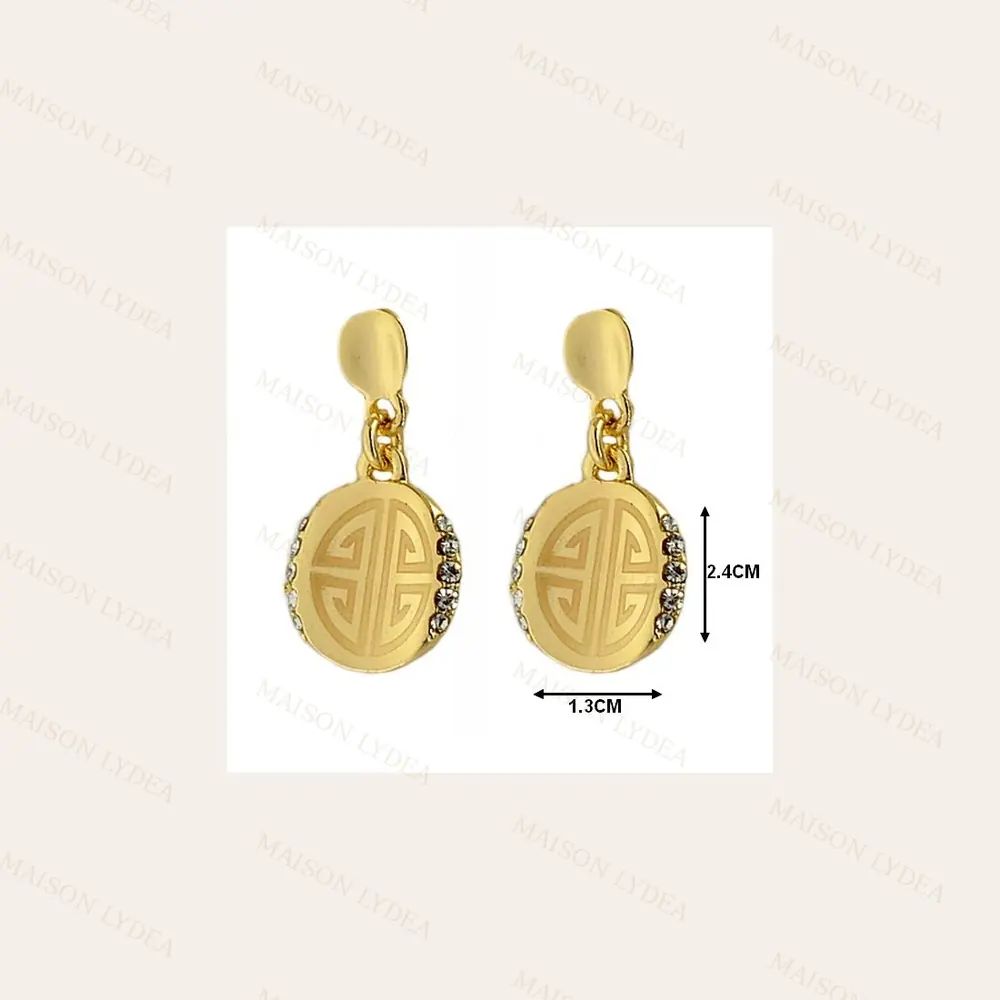 Boucles D'oreilles Cercle et Petits Strass
