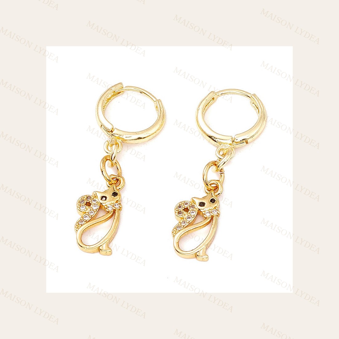 Boucles D'oreilles Chaton Zirconiums Sertis