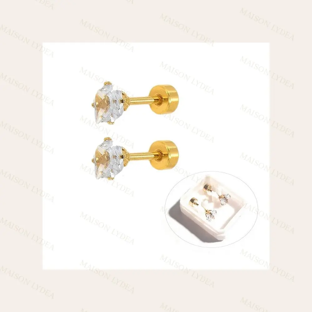 Boucles d'oreilles clous cœur