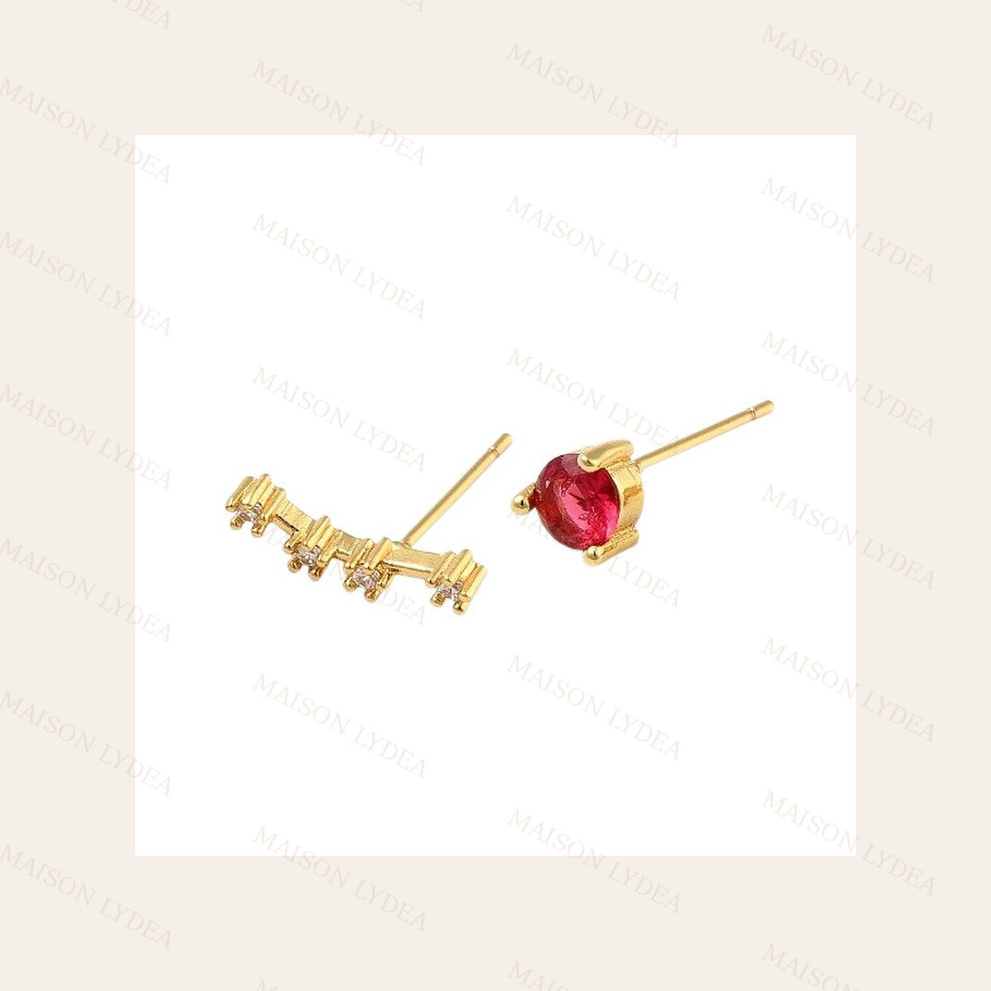 Boucles D'oreilles Dépareillée Lignée