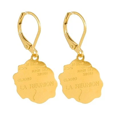 Boucles D'oreilles Doré la Réunion