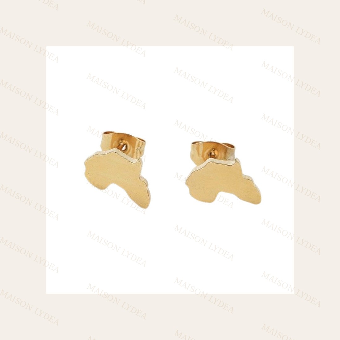 Boucles D'oreilles Femme en Doré Carte D'Afrique