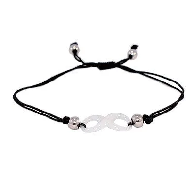 Bracelet cordon céramique Infini blanc
