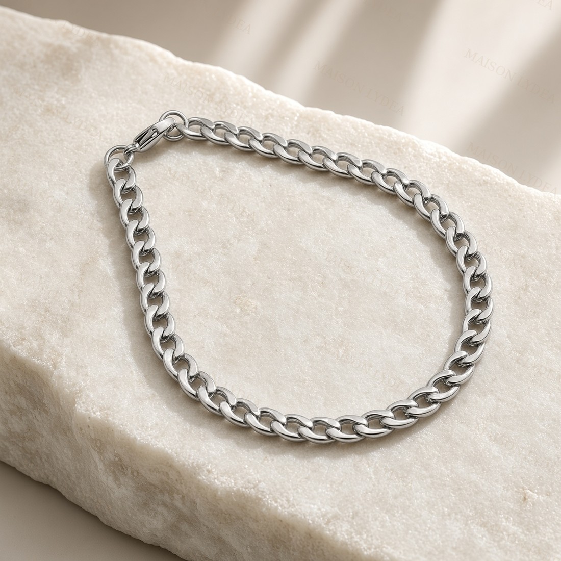 Bracelet Femme Maille Gourmette Argenté