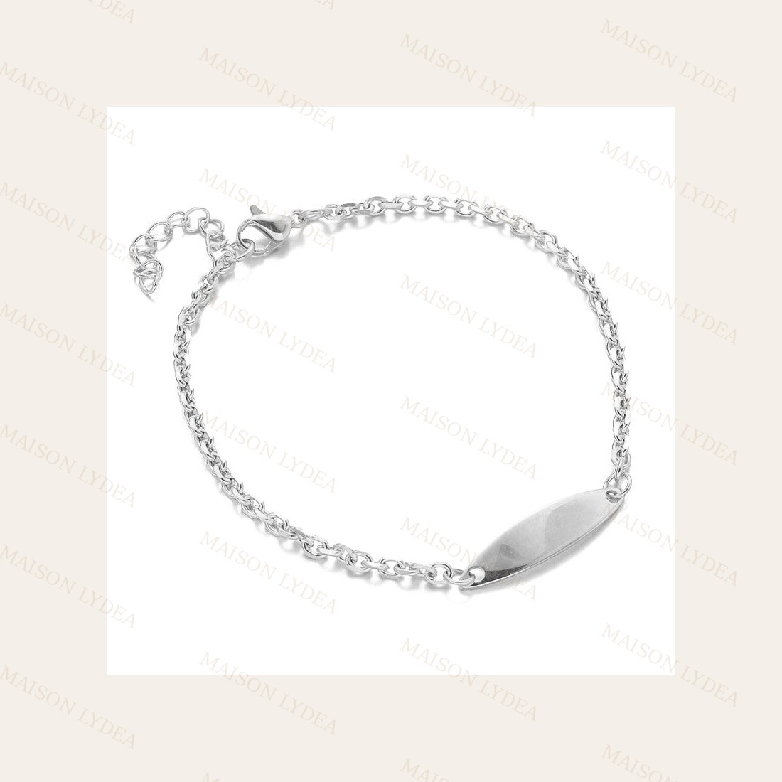 Bracelet Gourmette Plaque À Graver