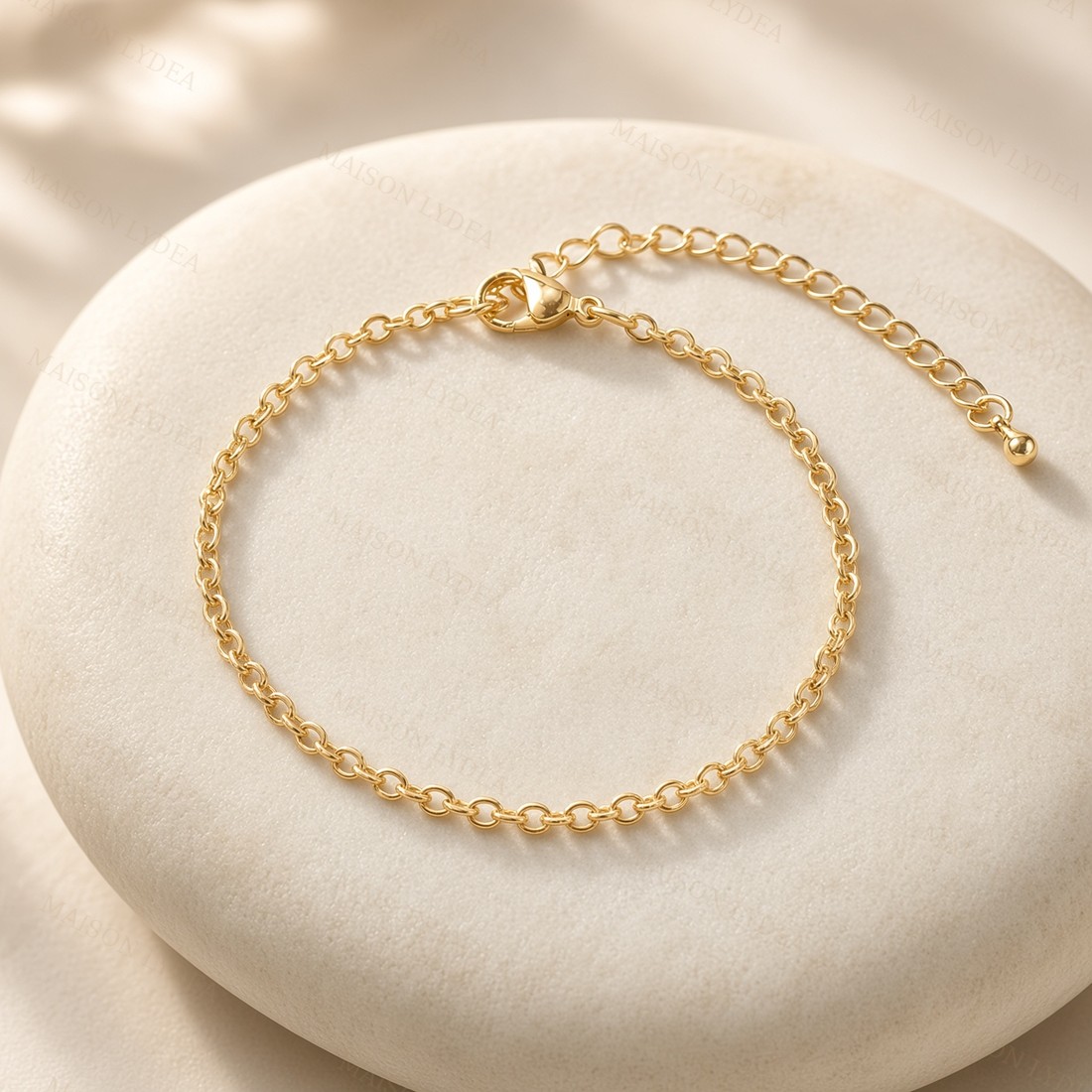 Bracelet Souple Maille Forçat avec Rallonge