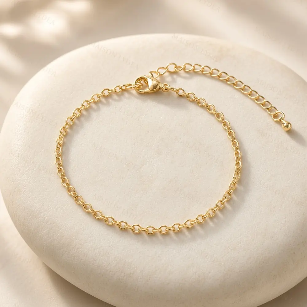 Bracelet Souple Maille Forçat avec Rallonge