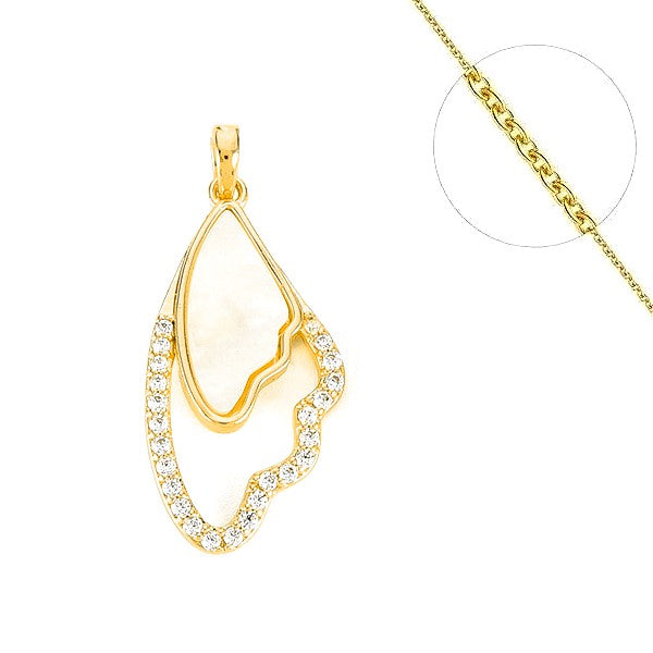 Collier chaine et pendentif zircon cubique