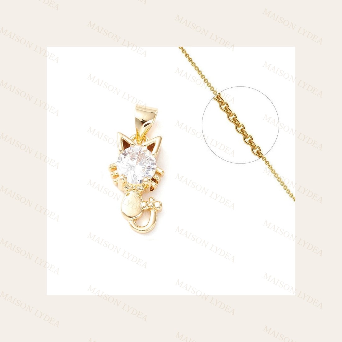 Collier Chaton Zirconium Blanc