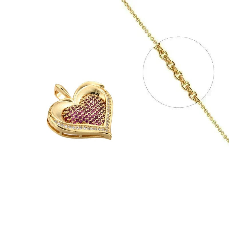 Collier doré chaîne et pendentif cœur