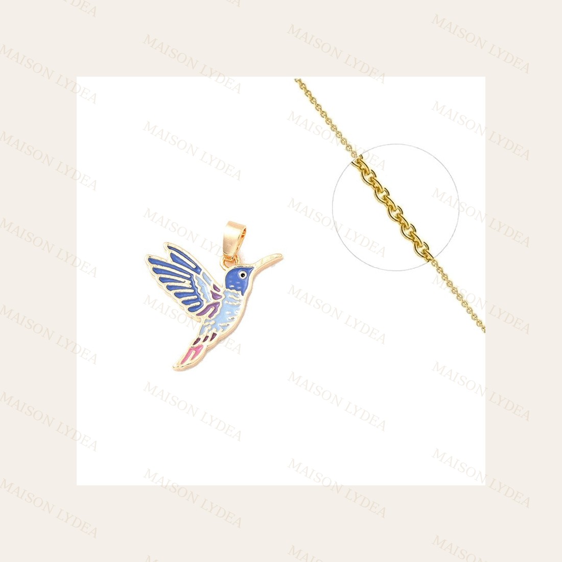 Collier Oiseau Émail