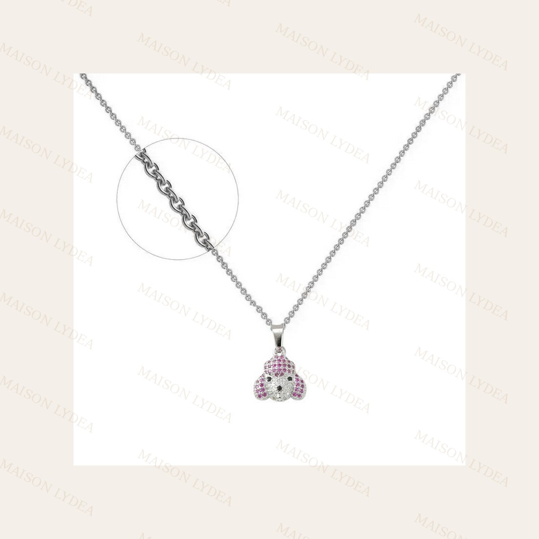 Collier rhodié chaîne et pendentif petit
