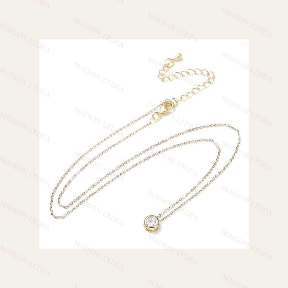 Collier Solitaire Diamant CZ