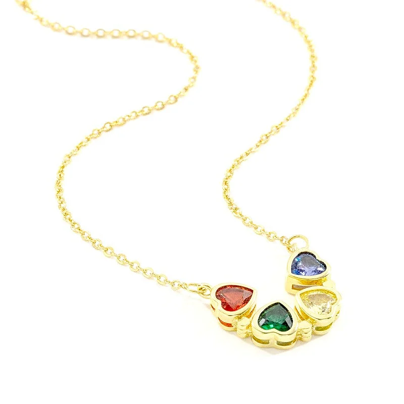 Collier Trèfle À Quatre Cœurs Dorés