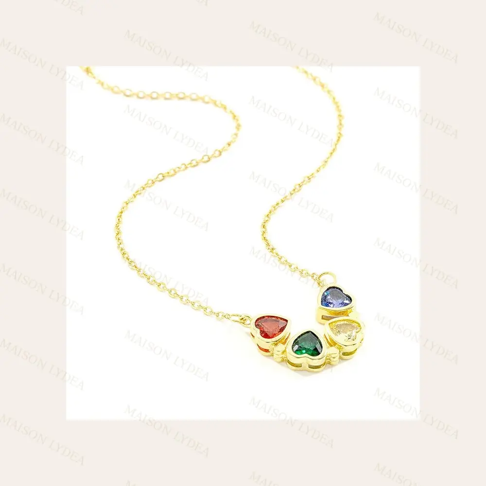 Collier Trèfle À Quatre Cœurs Dorés