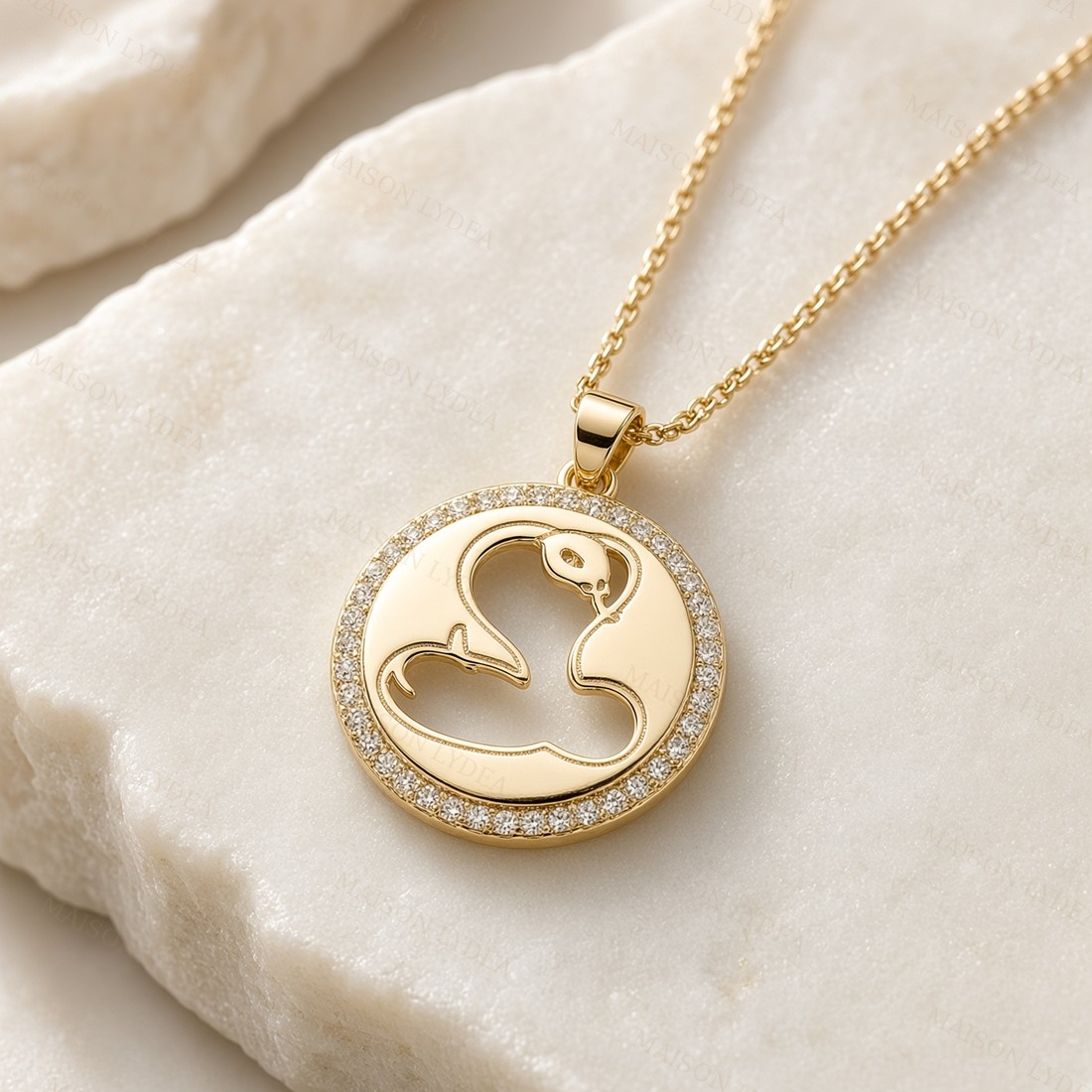 Collier Zircon Cubique Ajouré Serpent