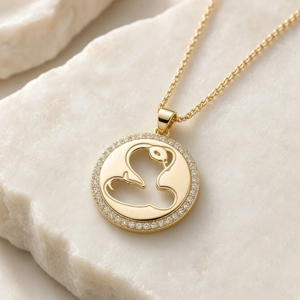 Collier Zircon Cubique Ajouré Serpent