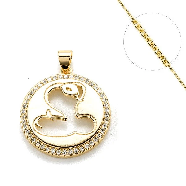 Collier Zircon Cubique Ajouré Serpent