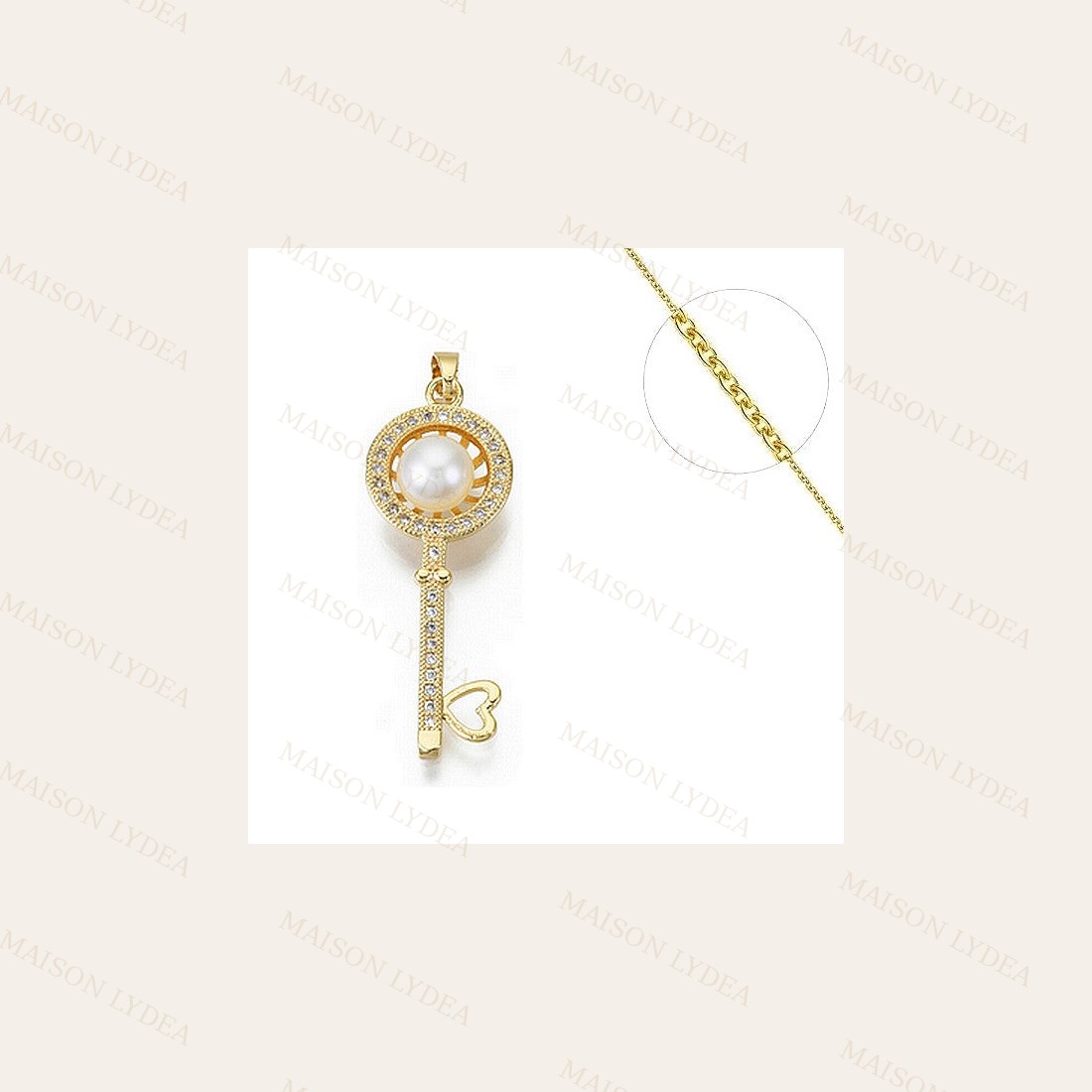 Collier Zircon Cubique Perle D'eau Douce