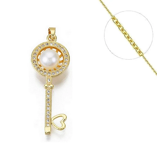 Collier Zircon Cubique Perle D'eau Douce