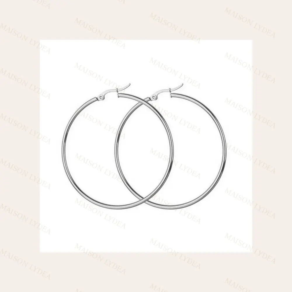 Boucles D'oreilles en Créoles Argentées