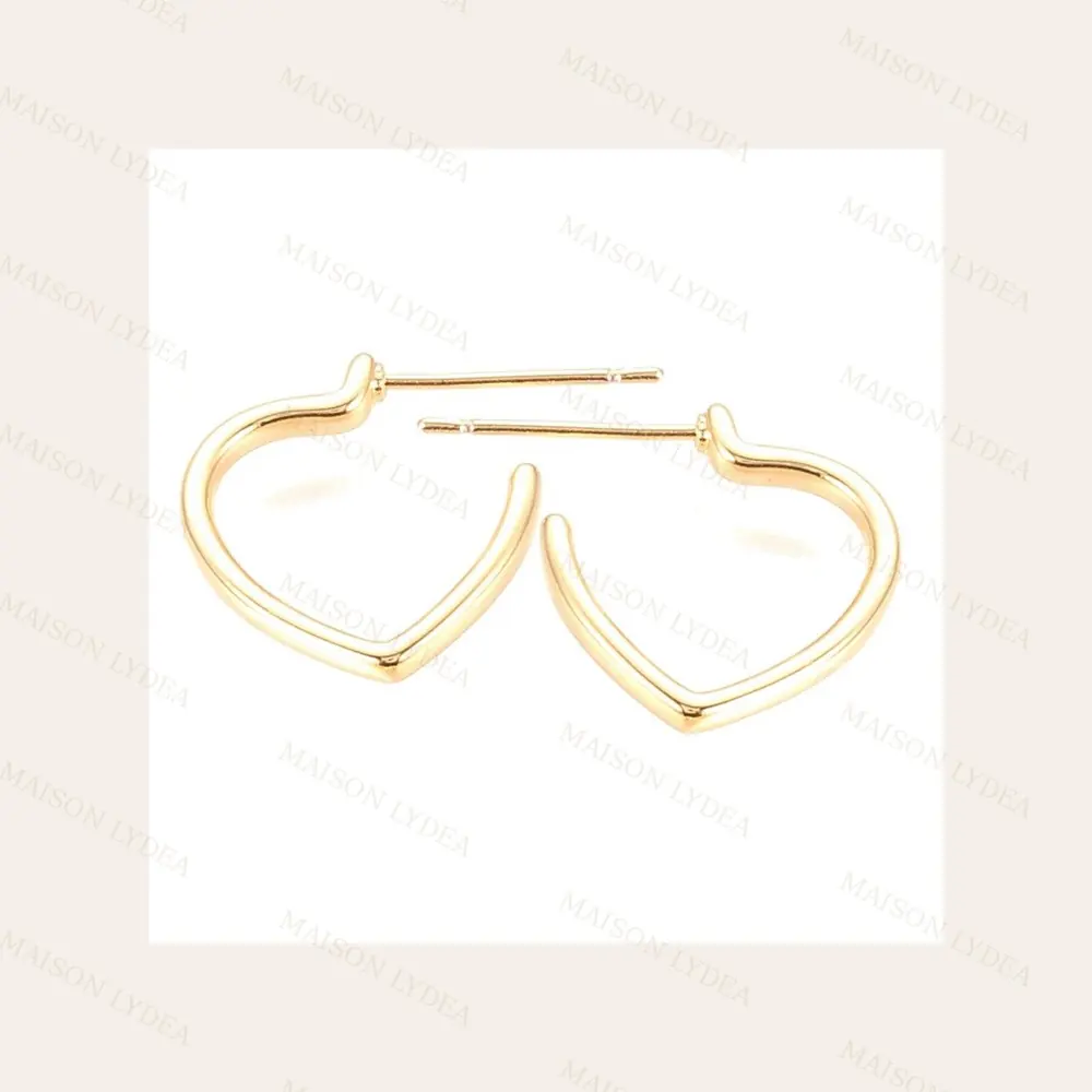 Boucles D'oreilles Créoles Cœur or