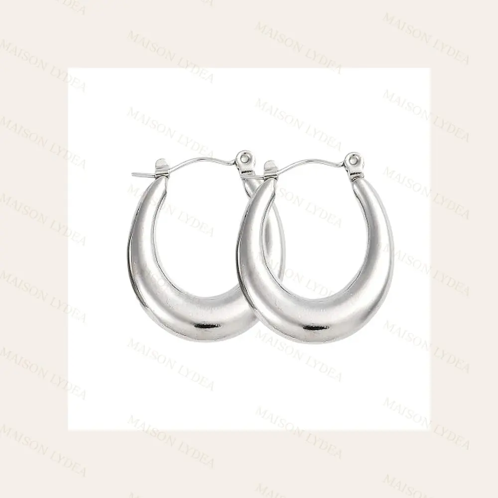Boucles D'oreilles Femme en Créoles Ovales