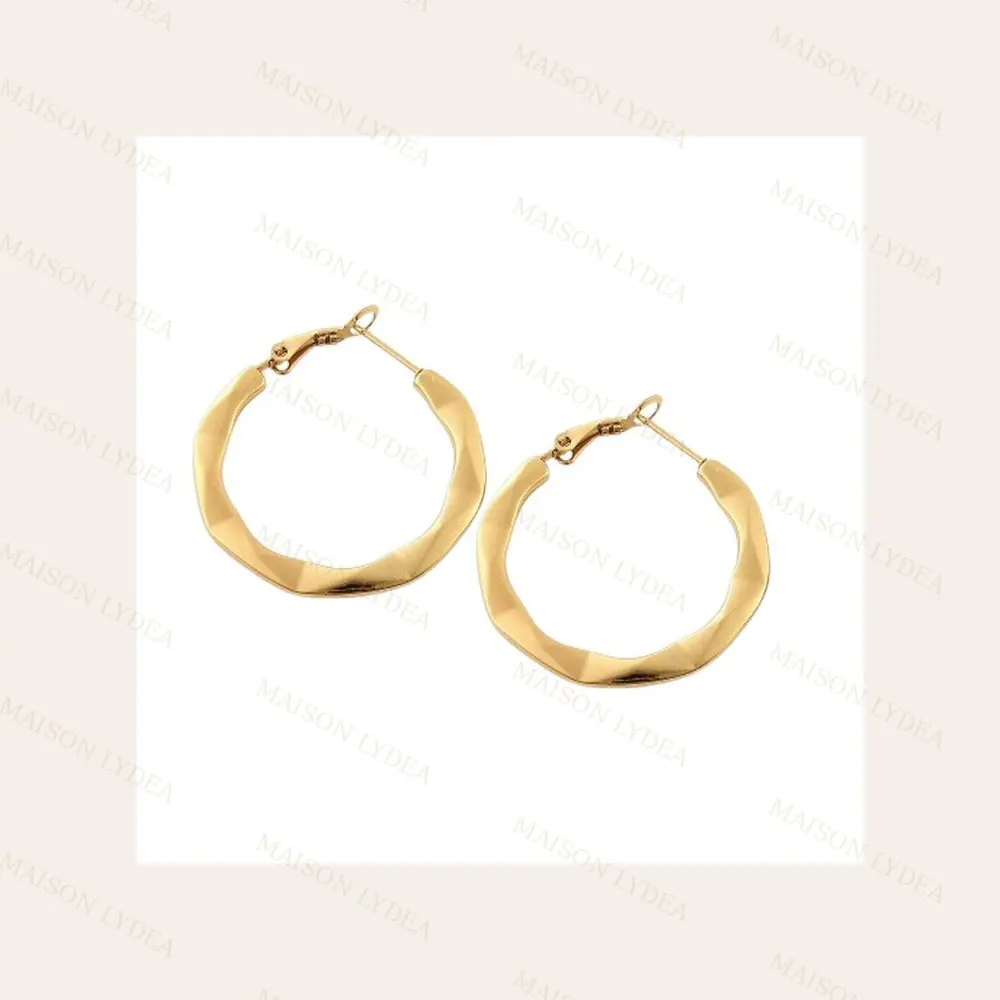 Boucles D'oreilles Femme en Créoles Dorées