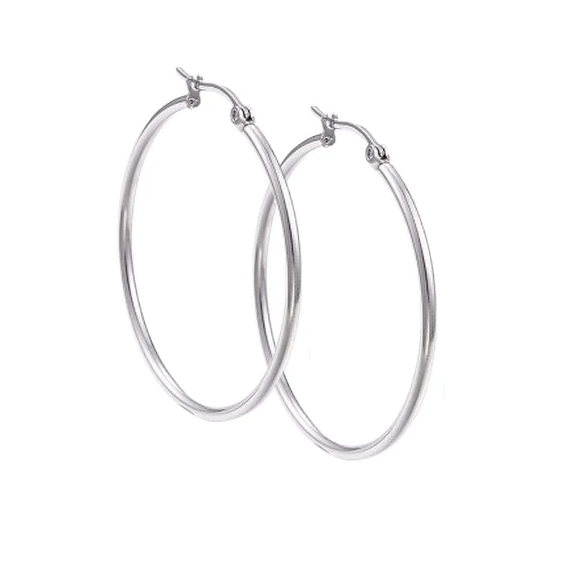Boucles D'oreilles Femme en Créoles Argentées