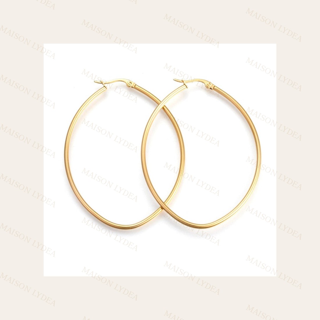 Boucles D'oreilles Femme en Créoles Ovales Fines