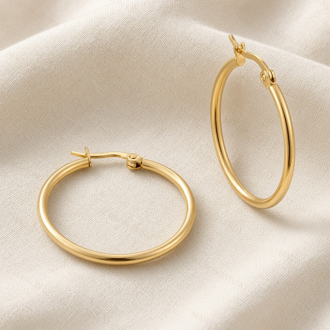 Boucles D'oreilles Femme Créoles en Doré