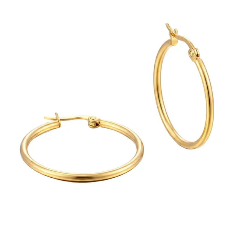 Boucles D'oreilles Femme Créoles en Doré