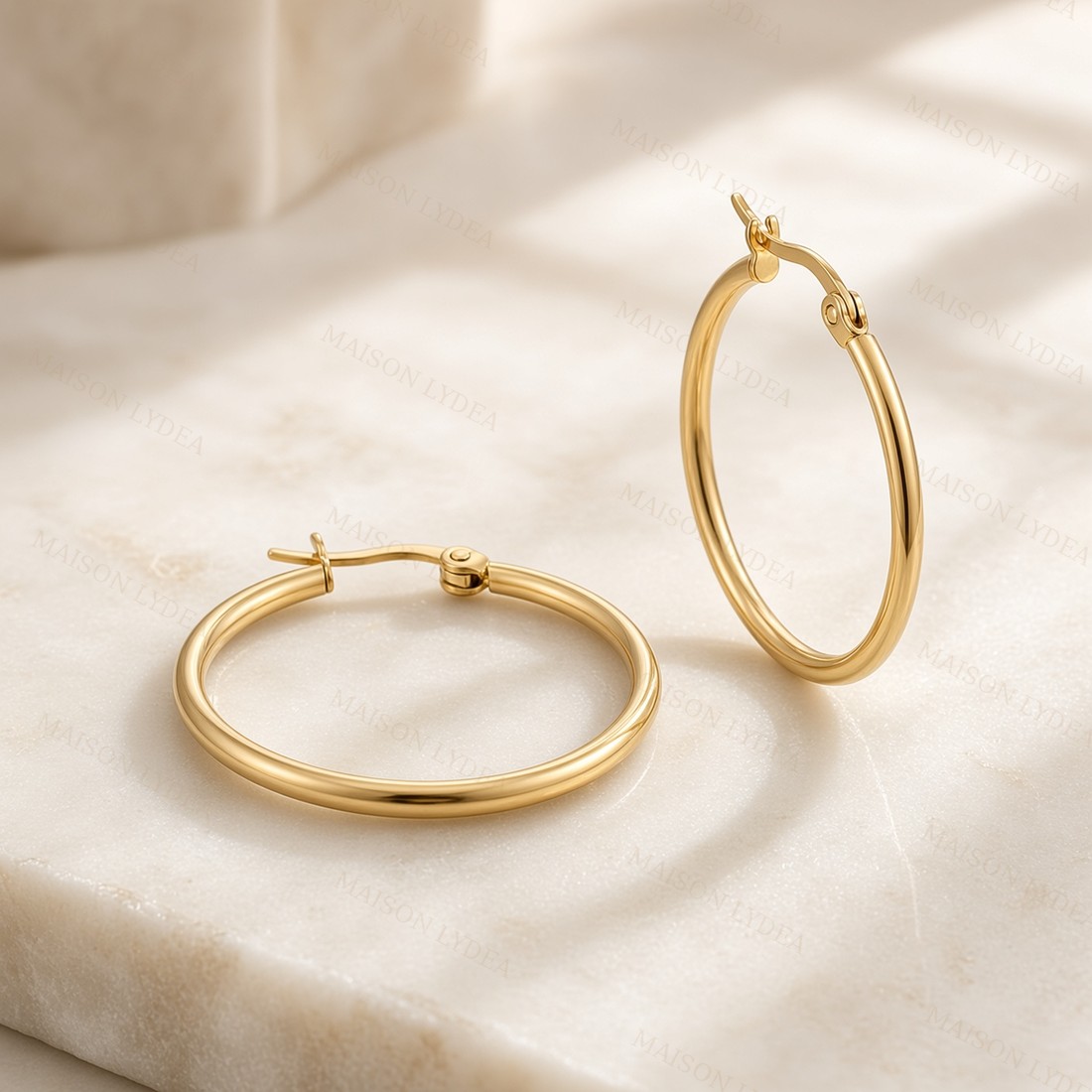 Boucles D'oreilles Femme Créoles en Doré