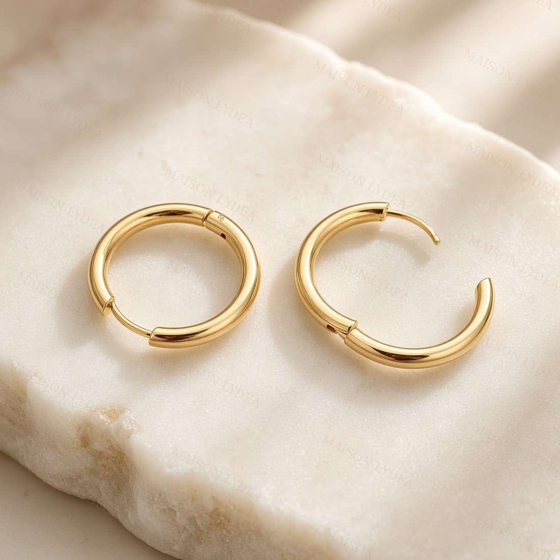 Boucles D'oreilles Femme Créoles en Doré