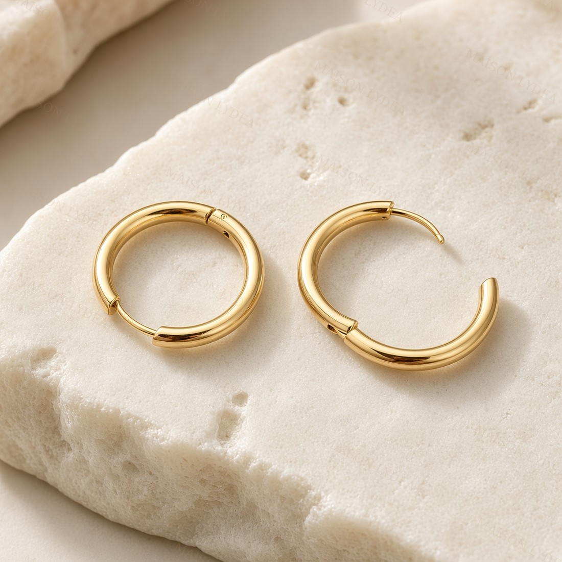 Boucles D'oreilles Femme Créoles en Doré