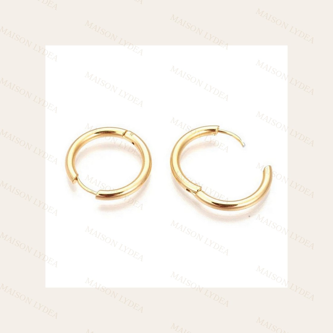 Boucles D'oreilles Femme en Doré 18K Créoles