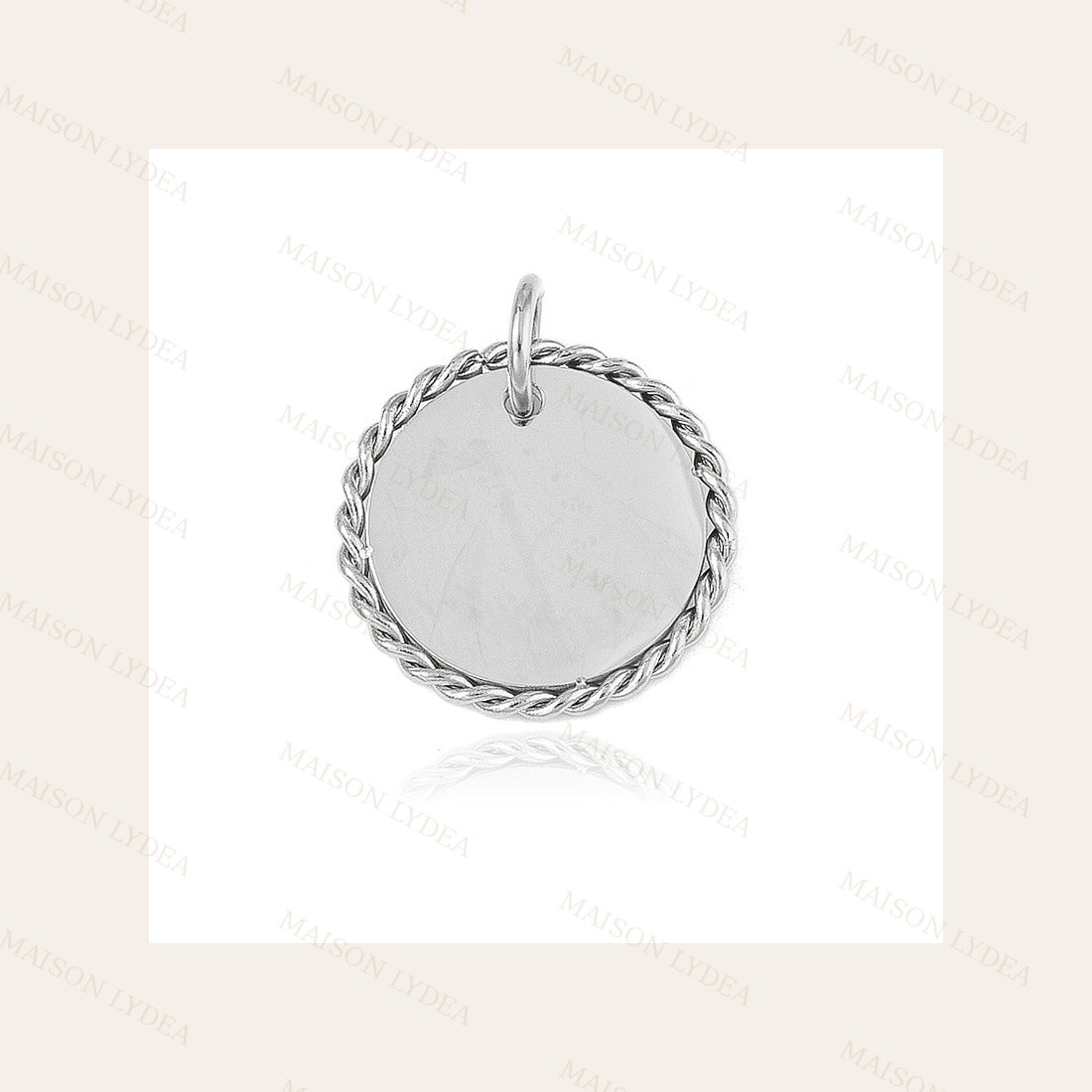 Pendentif Breloque À Personnaliser Rond Argenté